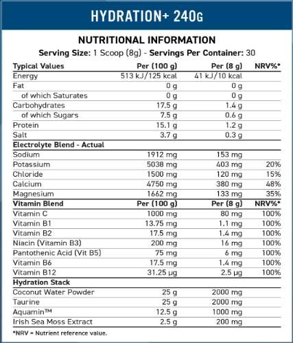 Hidracija+ | Elektrolit in vitamin v prahu - 240 gramov