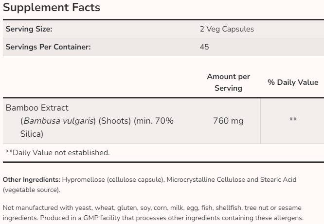 Bambusova silikatna lepota - 90 kapsul