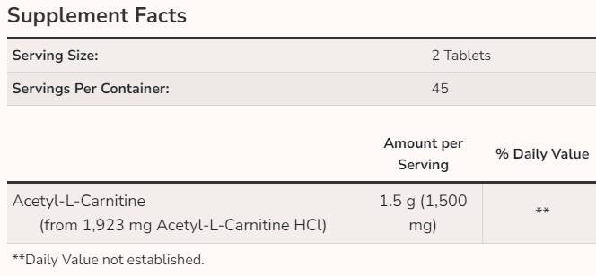 Acetil L -karnitin 750 mg - 90 tablet