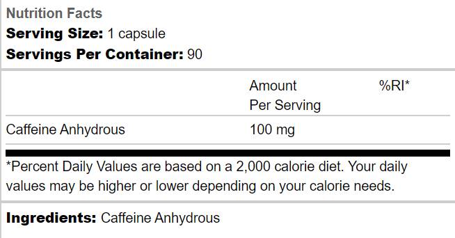 Vzdržljivostni kofein 100 mg - 90 kapsul