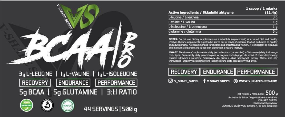 BCAA Pro 3: 1: 1 + L -glutamin - 300 gramov