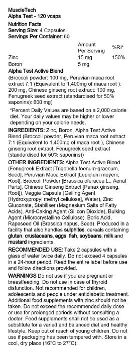 Alfa test | Podpora testosterona - 120 kapsul