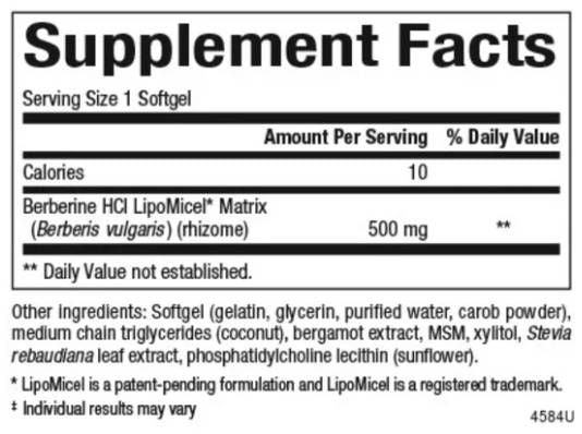 Berberinska matrica lipomicel 500 mg - 60 gel kapsul