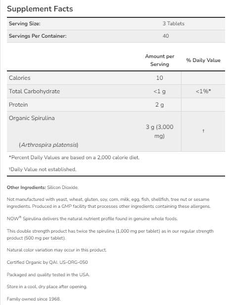 Spirulina 1000 mg - 120 tablet