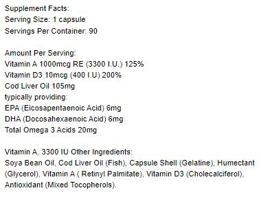 Vitamin A 3300 iu - 90 gel kapsul