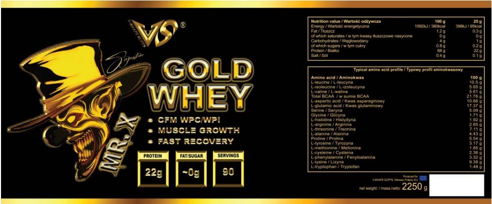 G. X Gold Whey 2250 gramov