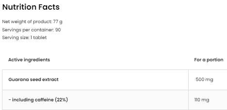 Guarana 90 tablet