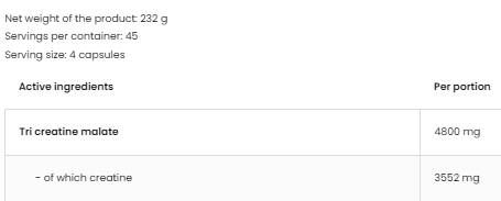 Tri kreatin malate / TCM 1200 mg - 180 kapsul