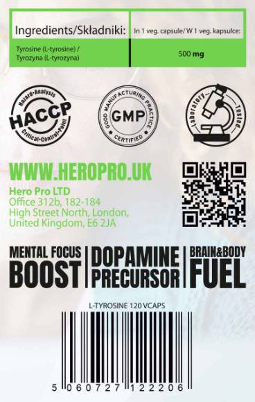 L -tirozin 500 mg - 120 kapsul