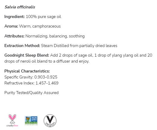 Sage olje | 100% čista salvia officinalis - 30 ml