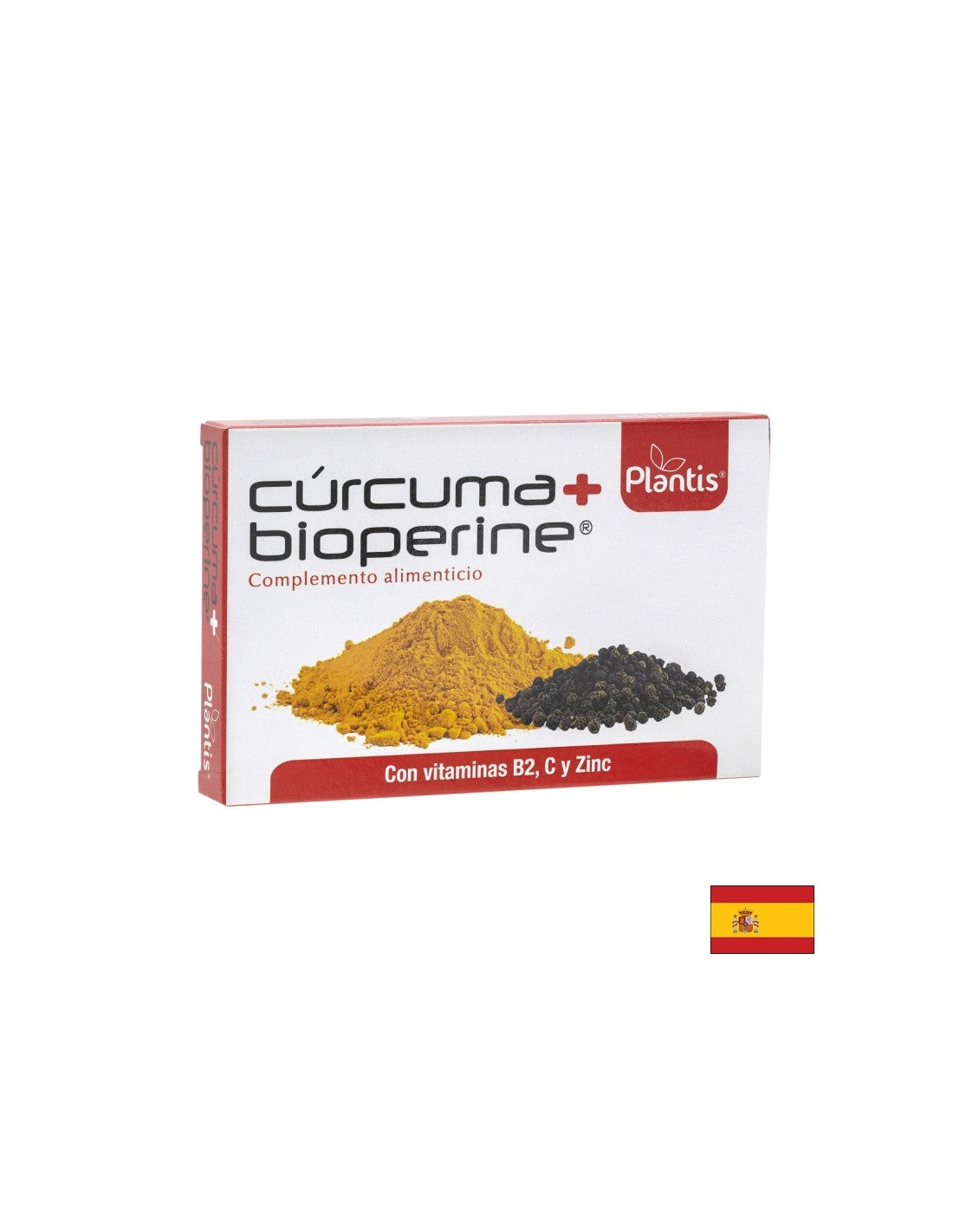 Kurkuma + bioperist (z vitamini B2 in C in cinkom) - Cúrcuma + Bioperine Plantis®, 60 kapsul