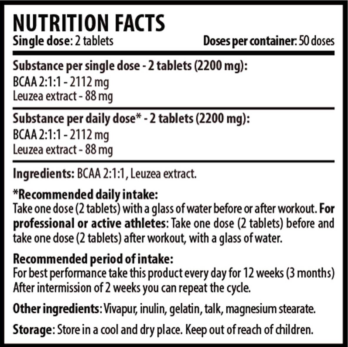 Spartan Force BCAA leuzea 100 tablet