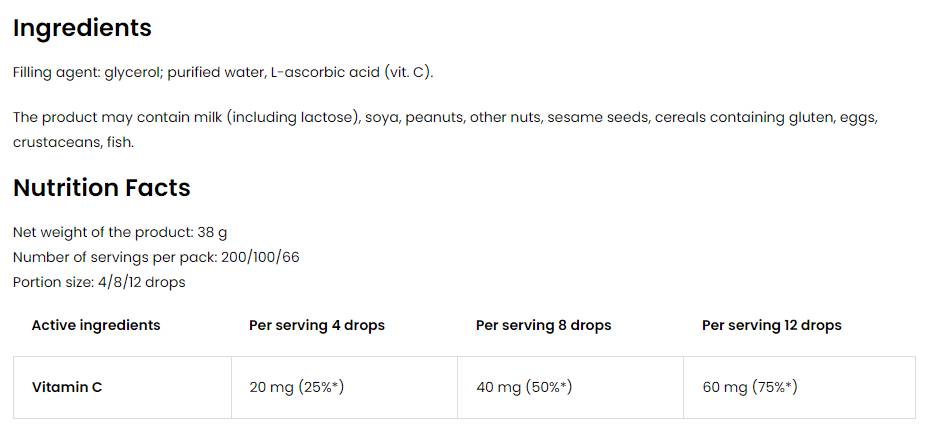 Kapljice vitamina C | Za otroke 30 ml