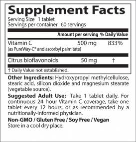 Najboljši 12-urni vitamin C s Pureway-C-60 tablete