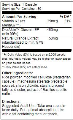 Najboljša podpora za žilo z diosveinom - 60 kapsul
