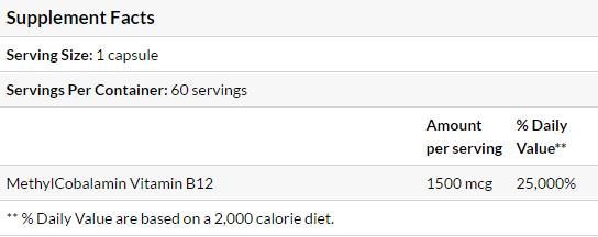 Najboljši žvečilni popolnoma aktivni B12 / metilkobalamin 1000 mcg - 60 žvečilnih tablet