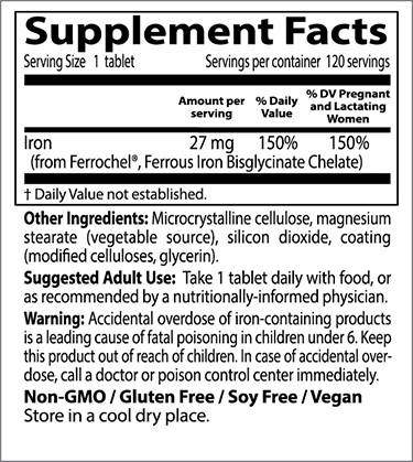 Najboljše visoko absorpcijo 100% kelacijsko železo - 120 tablet