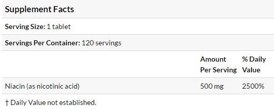 NAJBOLJŠI niacin Časovno izdano z Nio<tc>XTEND</tc> 500 mg - 120 tablet