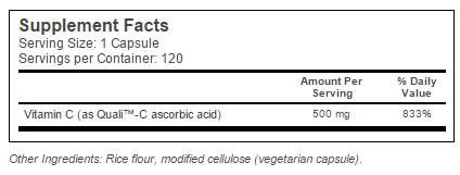 Najboljši vitamin C + Quali ™ C 500 mg - 120 kapsul