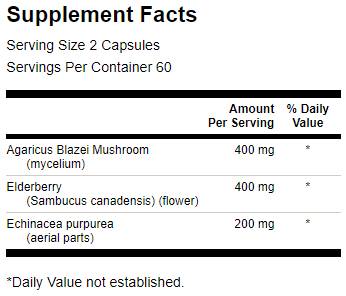 Elderberry/Agaricus/Echinacea 120 kapsul