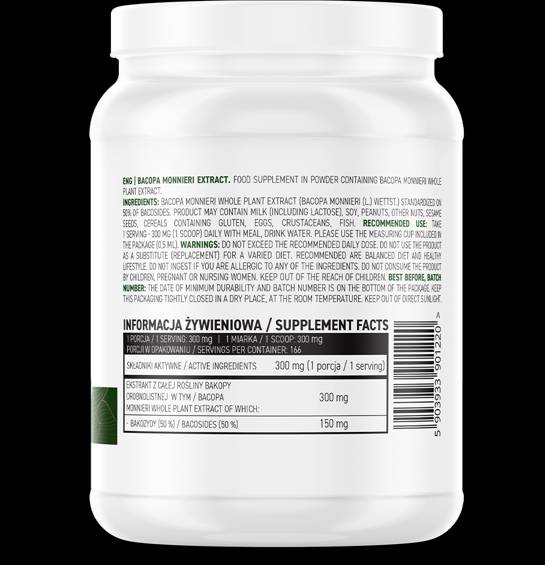 Bacopa Monnieri Extract v prahu 50 gramov