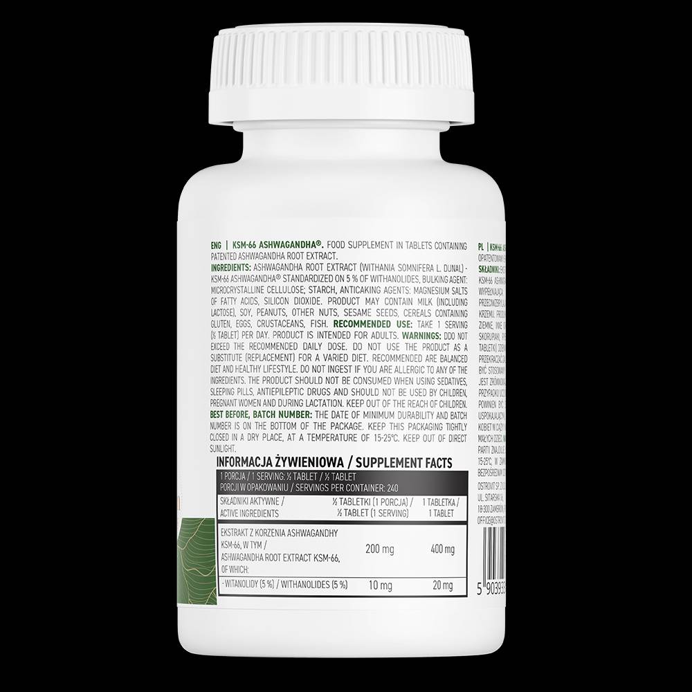 KSM-66 Ashwagandha 400 mg 120 tablet