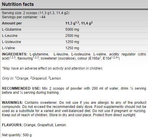 Xtreme Anticatabolix / BCAA + mešanica glutamina - 500 gramov