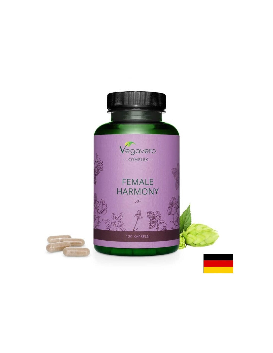 Female Harmony 50+/ Zeliščni kompleks za ženske 50+, 120 kapsul, 100% vegansko <tc>Vegavero</tc>