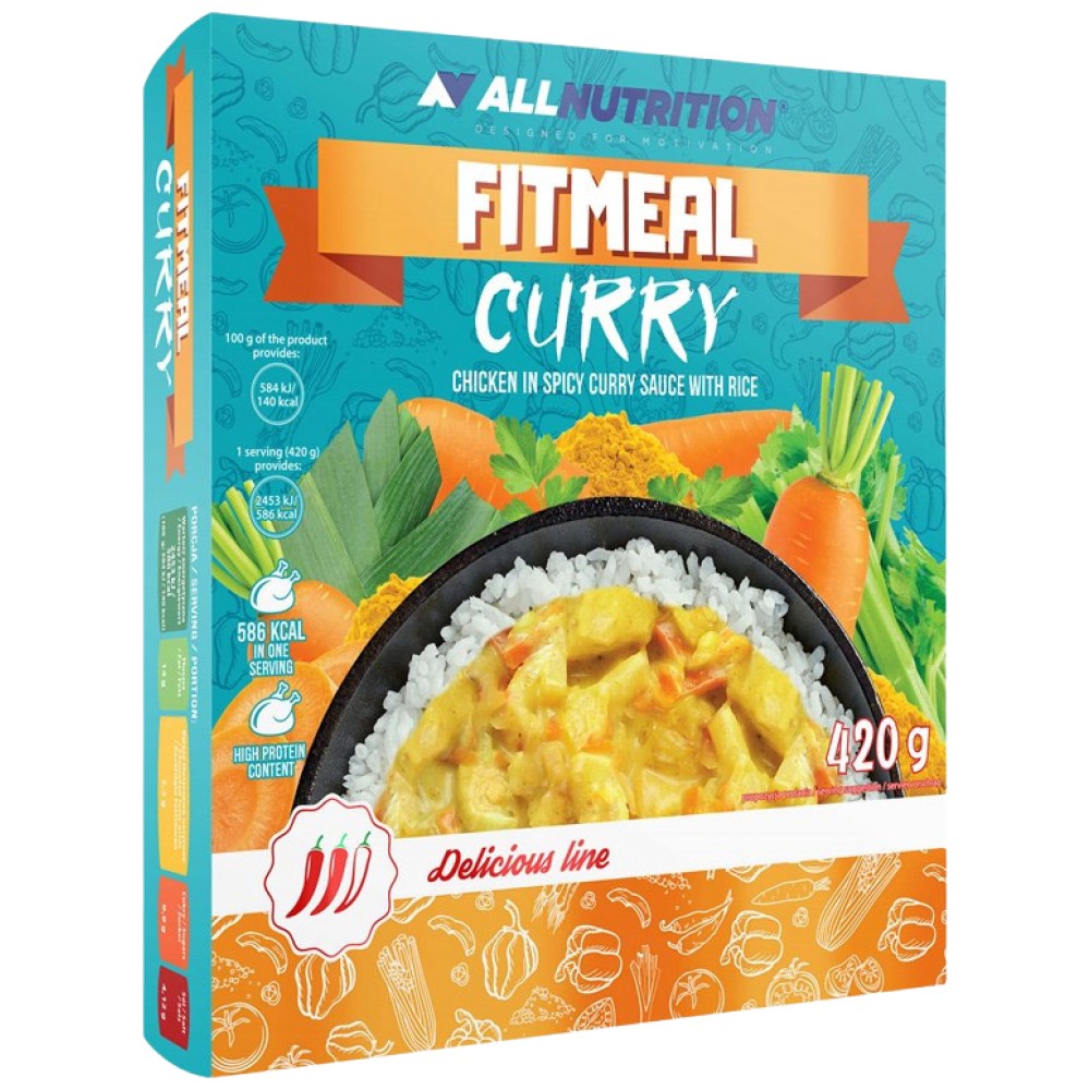 Fitmeal curry | Pripravljen za jesti z visoko beljakovinskimi obroki-420 gramov