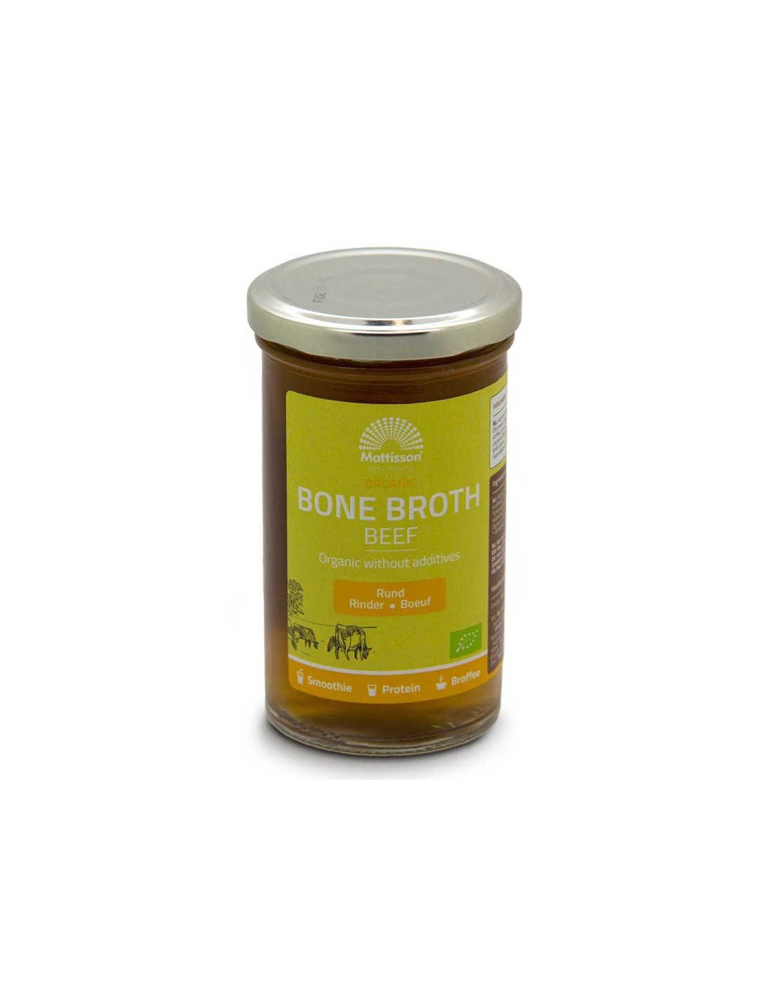 Beef bone broth Bio, 240 ml Mattisson Healthstyle - Nutra Best Europe