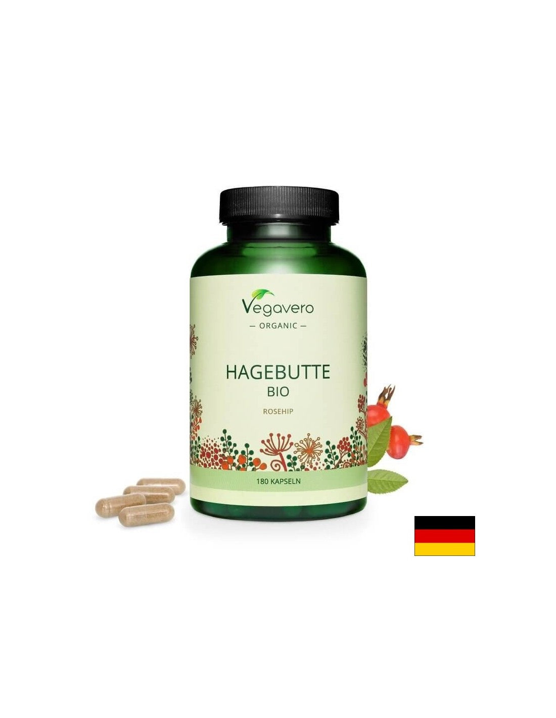 Hagebutte Bio/ Bio Shipka, 180 kapsul, 100% vegansko <tc>Vegavero</tc>