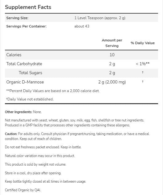 D -Mannose v prahu - 85 gramov