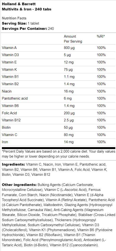 Multivits & Iron - 60 tablet