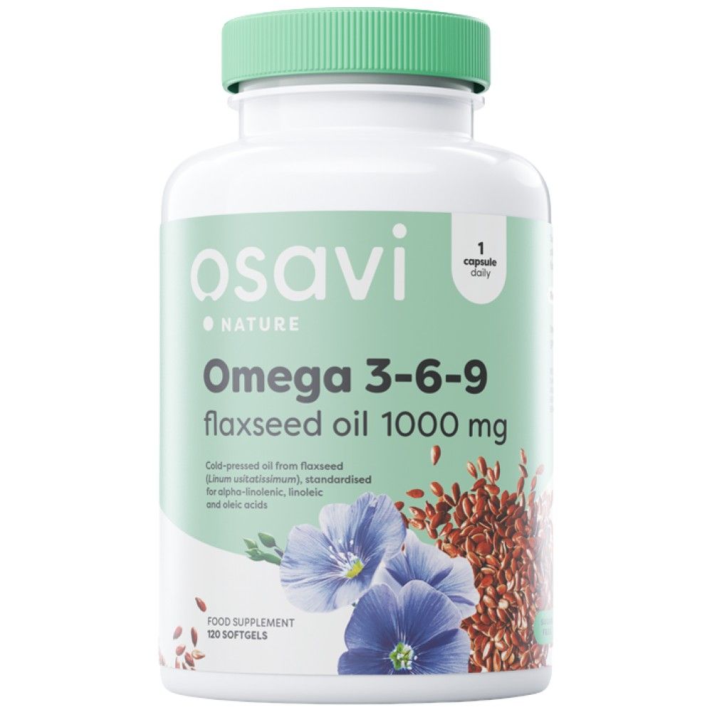 Omega 3-6-9 laneno olje 1000 mg-120 softgelov
