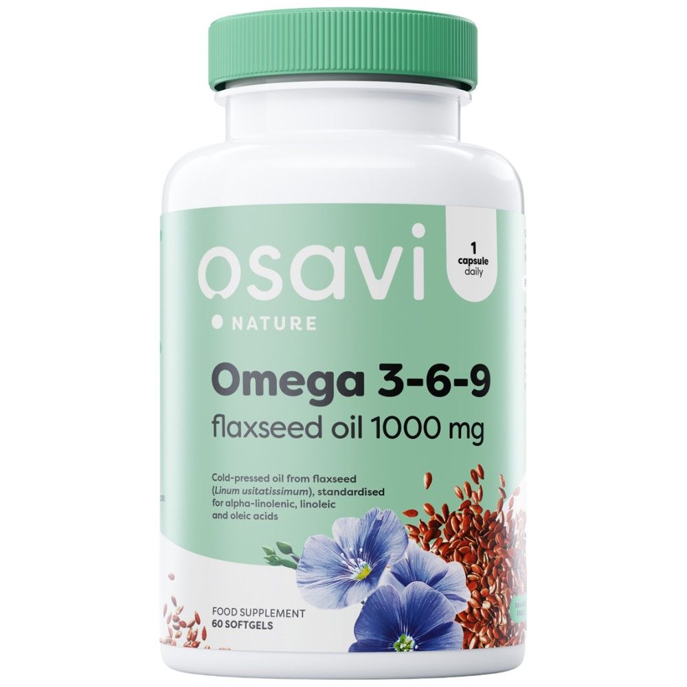 Omega 3-6-9 Laneno olje 1000 mg-60 softgelov