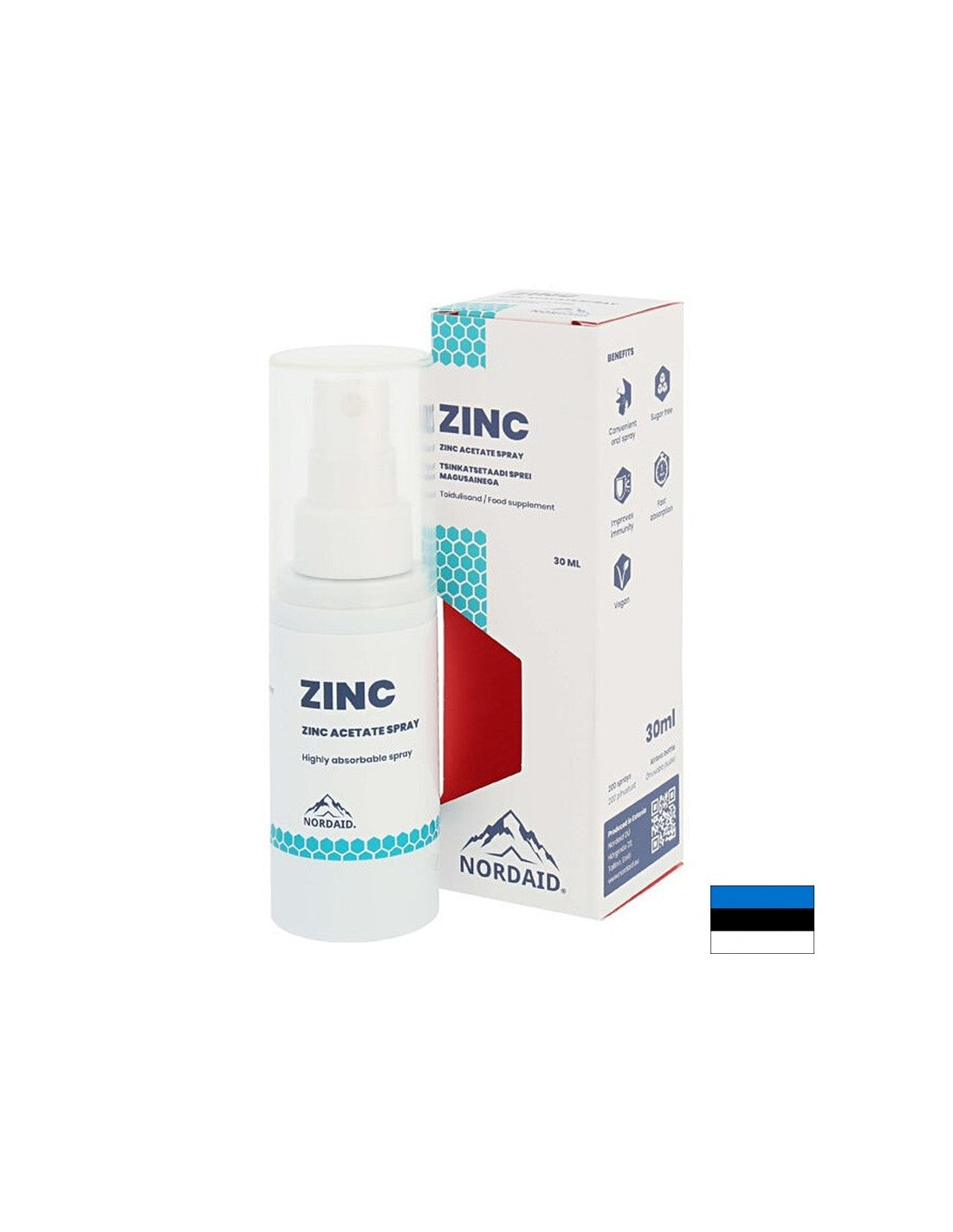Imuniteta - Cink (acetat), pršilo z okusom mete 30 ml/ 200 razprškov <tc>Nordaid</tc>