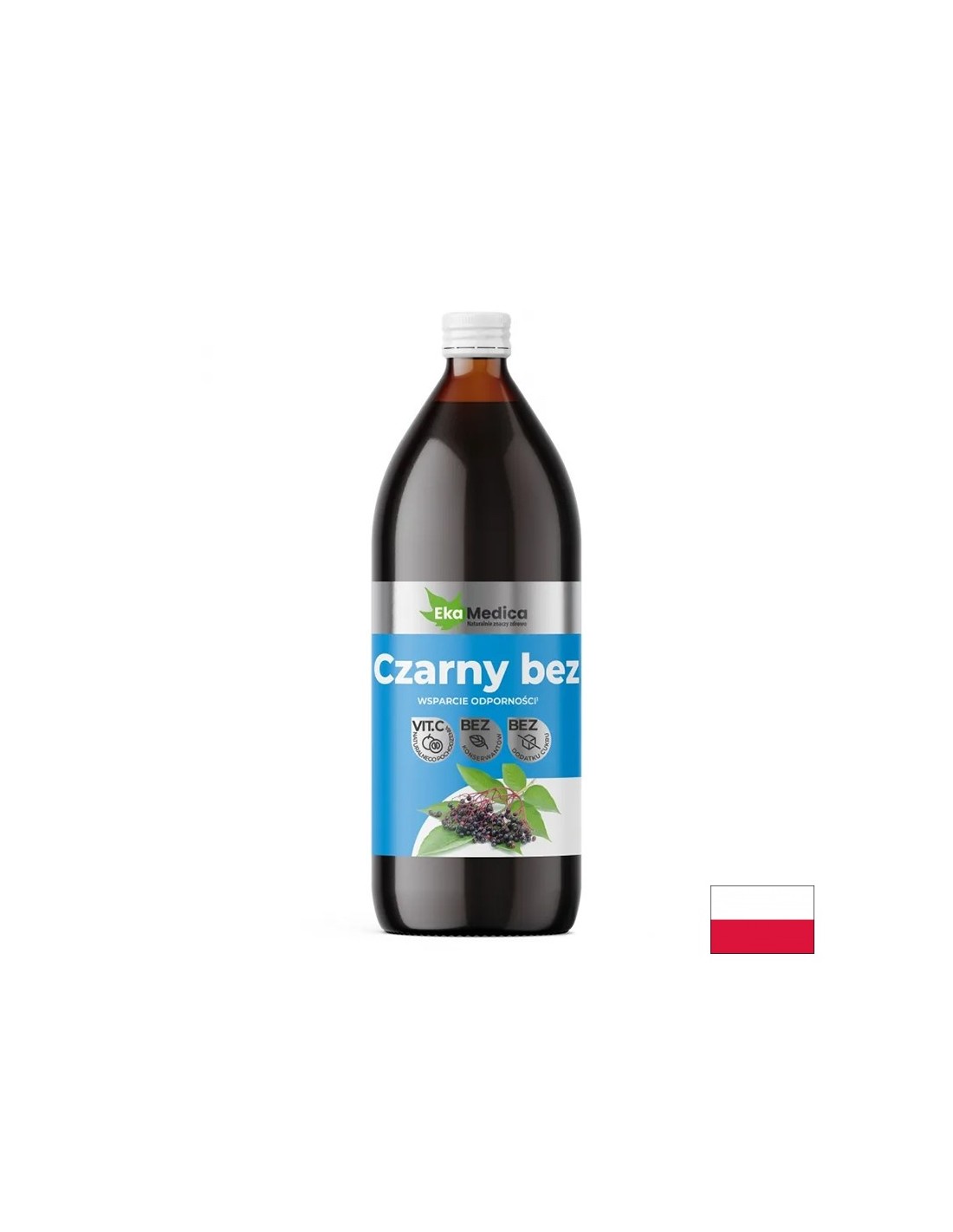 Elderberry sok s Camu Camu in naravnim vitaminom C - imunost in dihalni sistem, 1 liter, 20 ali 40 odmerkov
