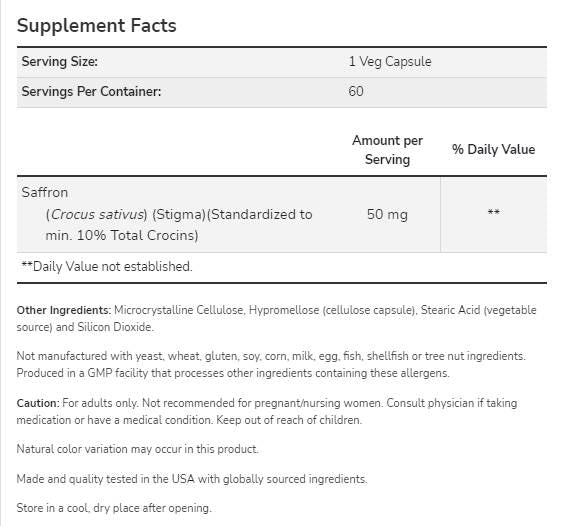 Žafran 50 mg - 60 kapsul