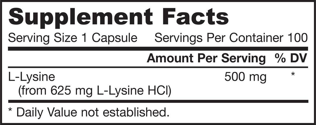 L -lizin 500 mg - 100 kapsul