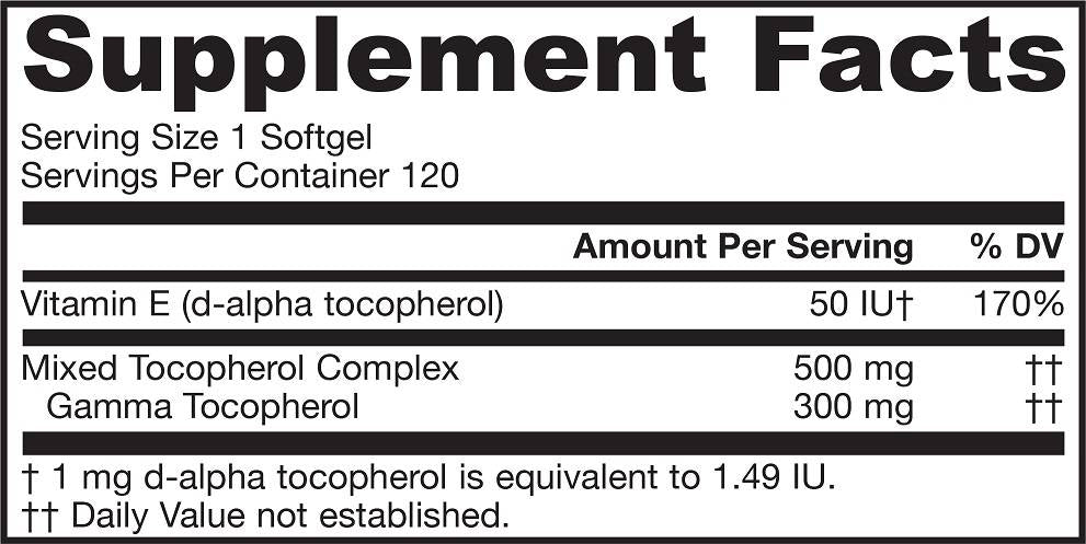 Gamma E 300 mg 120 Гел капсули - Feel You