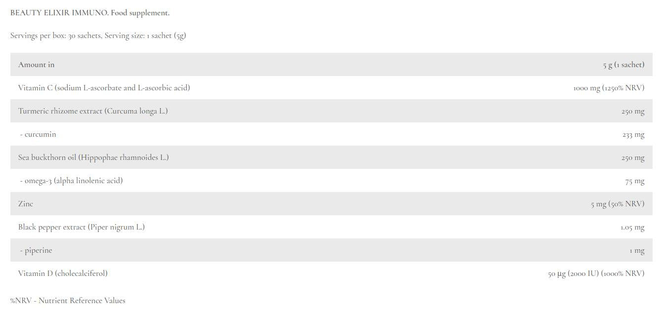Beauty Elixir Imuno | Liposomska tehnologija - 30 x 5 gramov