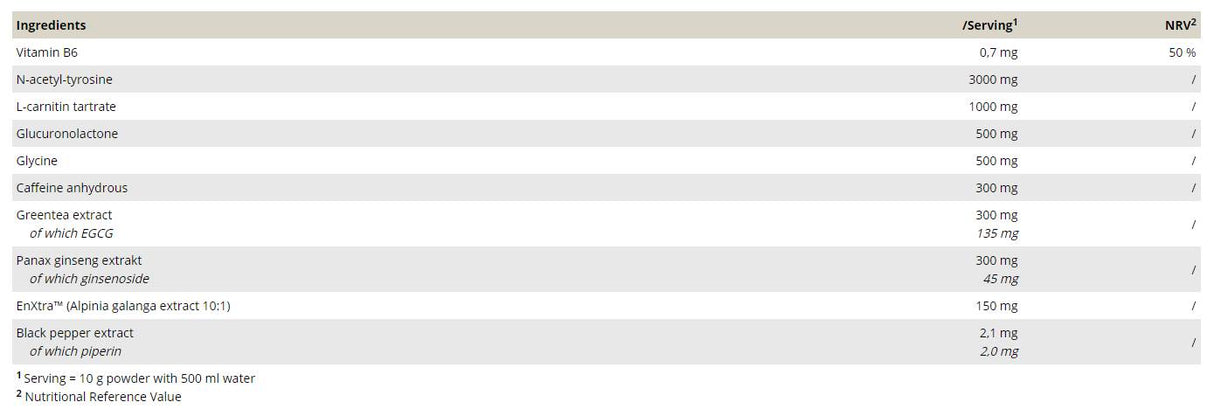 Epic Rush | Hardcore fokus pred vadbo ali igralniško matrico z Enxtra ™ - 300 gramov