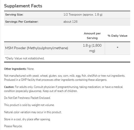 MSM v prahu - 454 gramov