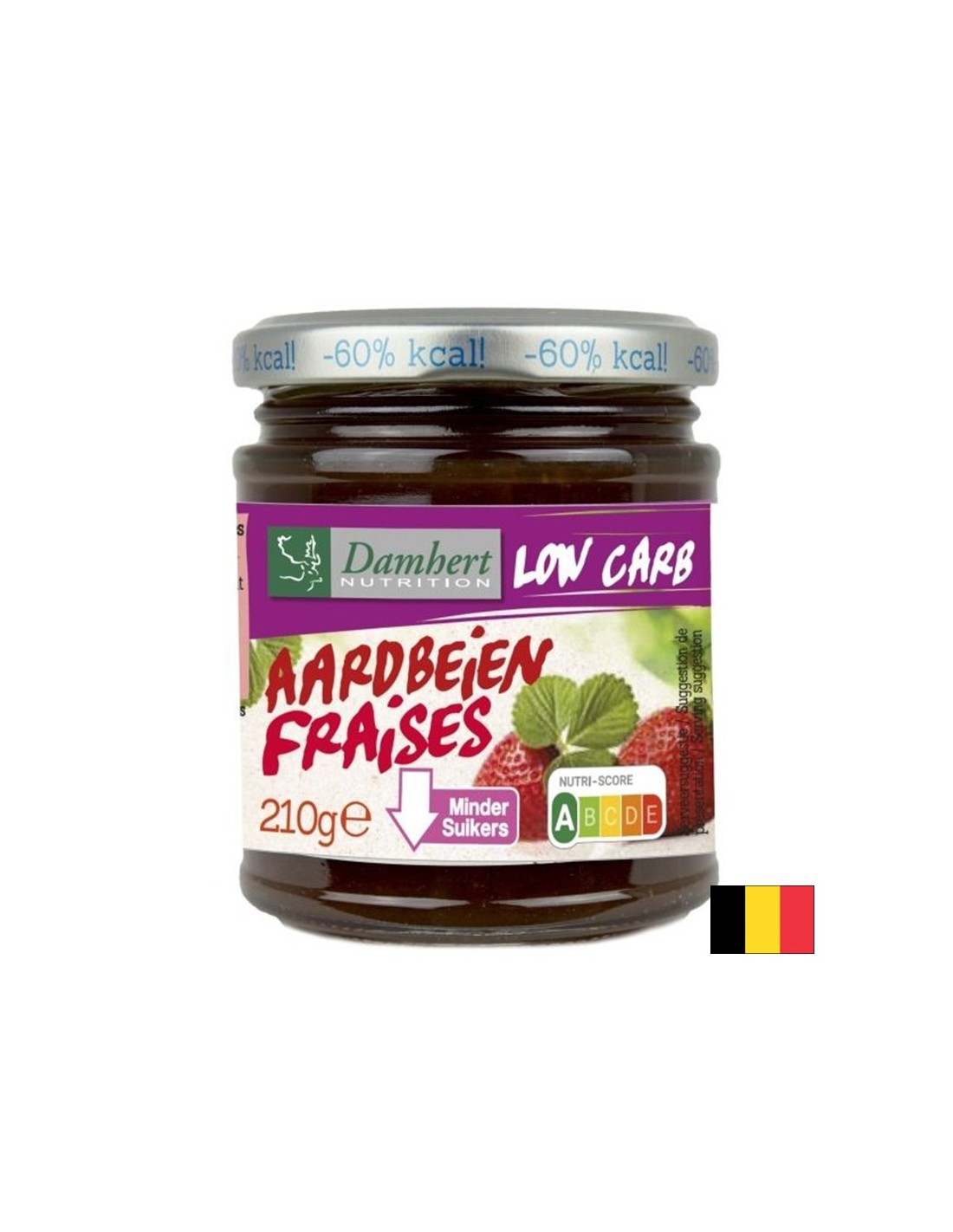 Jagodna marmelada z nizko vsebnostjo sladkorja in ogljikovih hidratov, 210 g