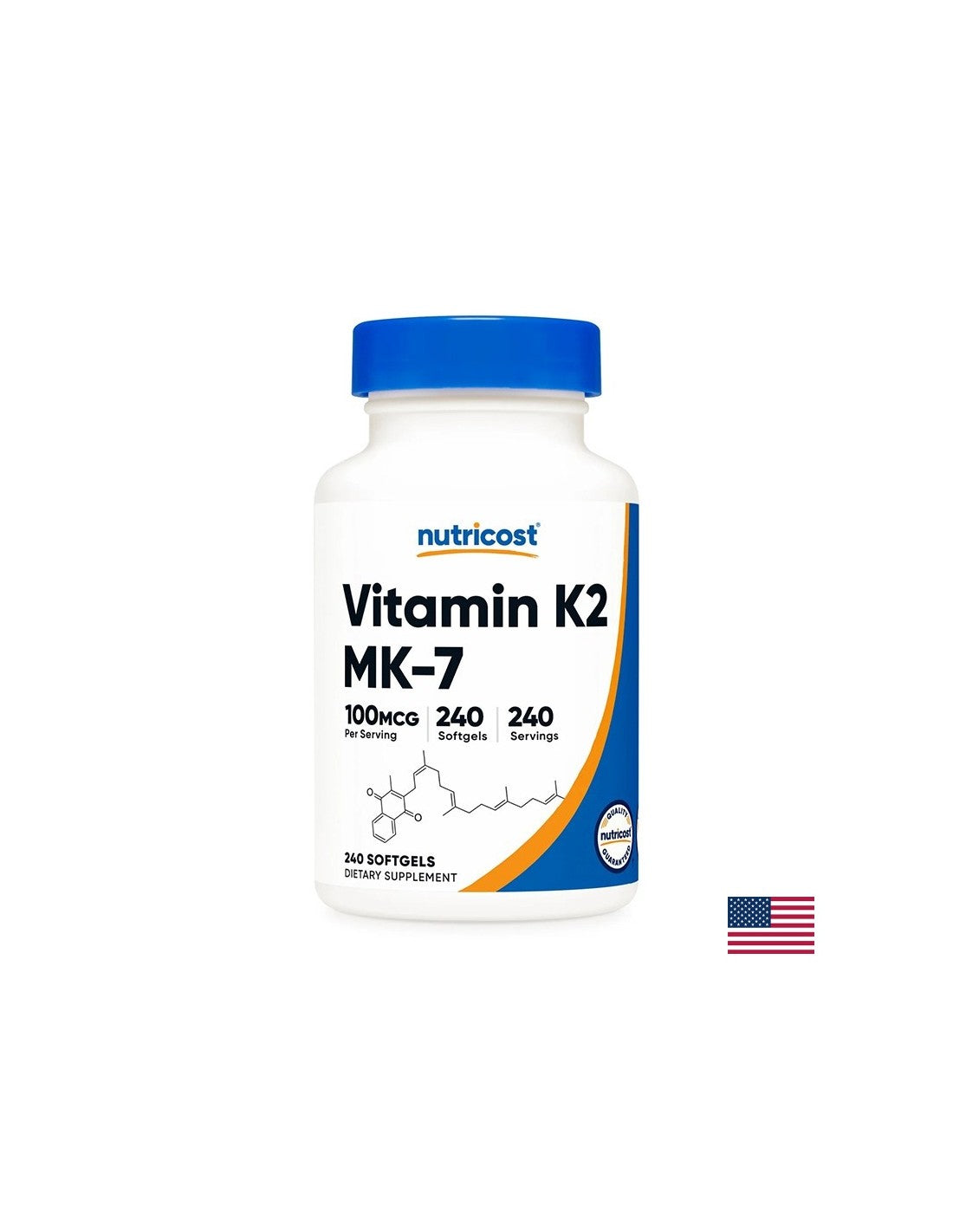 Kosti in sklepi - Vitamin K2 100 µg, 240 mehkih kapsul <tc>Nutricost</tc>
