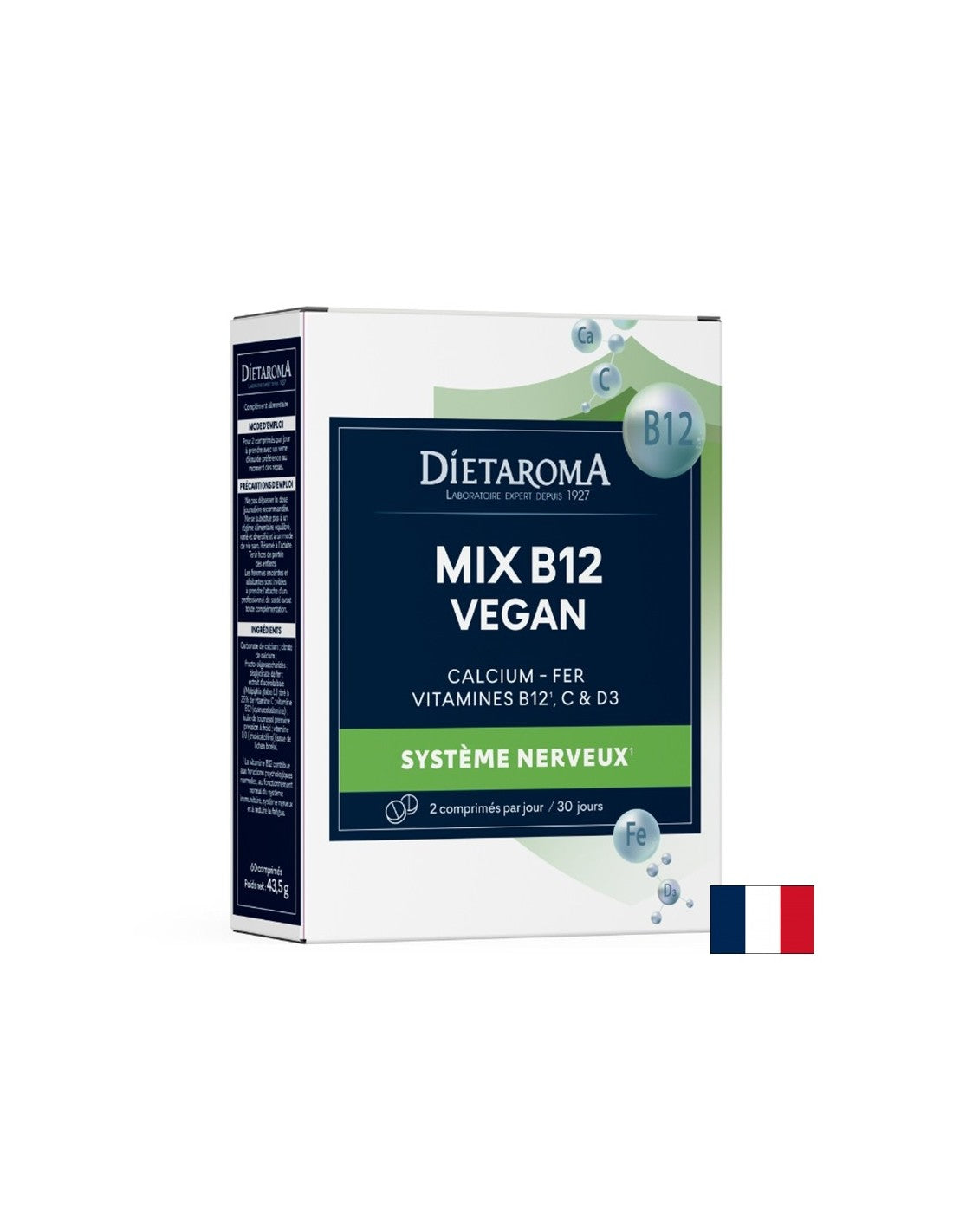 Kostni sistem in obtok - vitamin B12 + železo, kalcij, vitamin C in D3 (veganska formula), 60 tablet