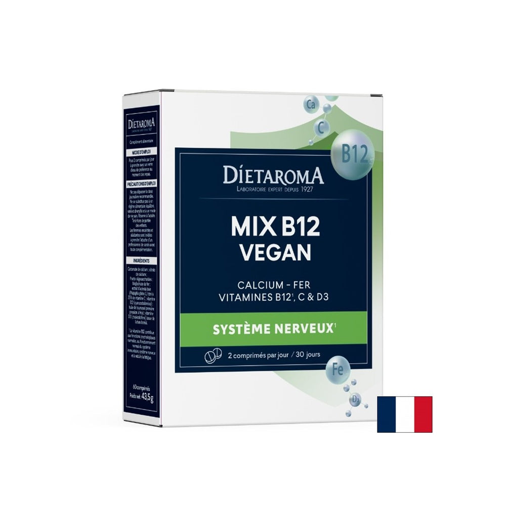 Kostni sistem in obtok - vitamin B12 + železo, kalcij, vitamin C in D3 (veganska formula), 60 tablet