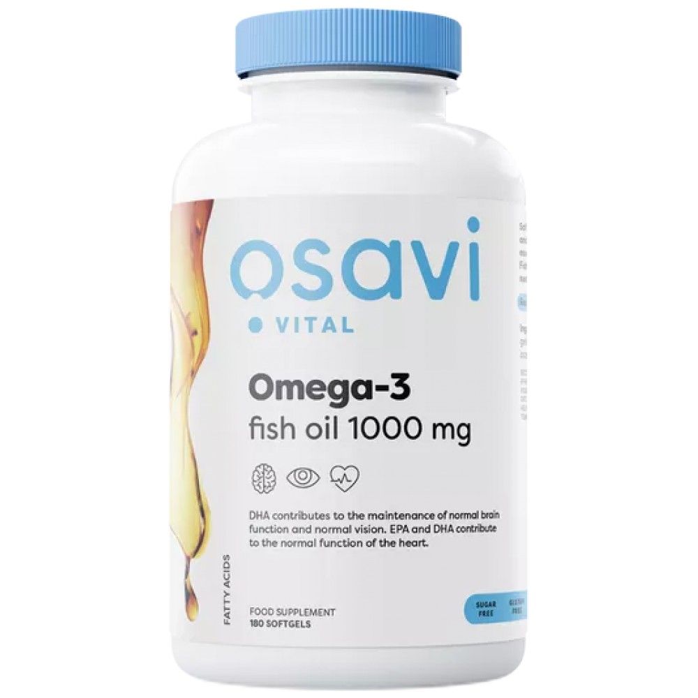 Omega 3 ribje olje 1000 mg | Molekularno destilirane - 180 gel kapsule