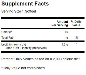 Lecitin Non-GMO 1200 mg 180 gel kapsul