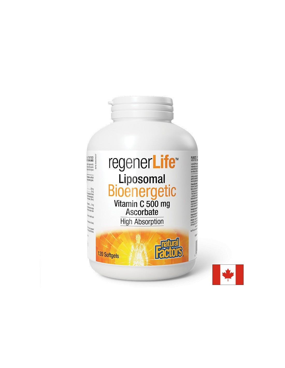 Liposomski vitamin C 500 mg - 120 gelskih kapsul Regener Life ™